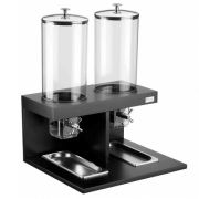 Диспенсер для мюсли двойной 2х8л, на дерев.подставке венге 51139819