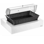 Поднос с корзиной для хлеба с крышкой Roll-Top на дерев.подставке, цвет белый 511B6900