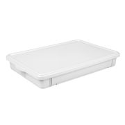 Пластик (Россия) Контейнер для теста 650*430*80 мм. (-20/+70) прямой, сплошной, белый, полипропилен, с крышкой /1/2/